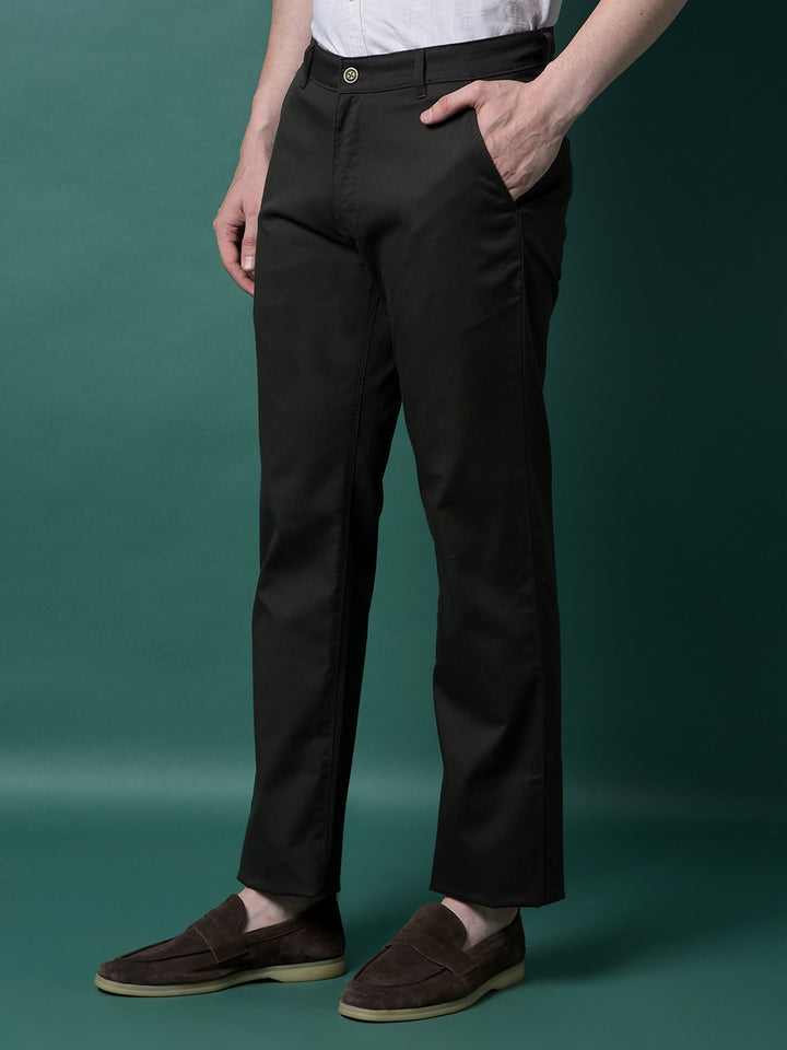 Olive Straight Trousers-Men Trousers-Crimsoune Club