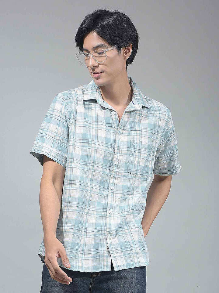 Green Checked Linen Shirt
