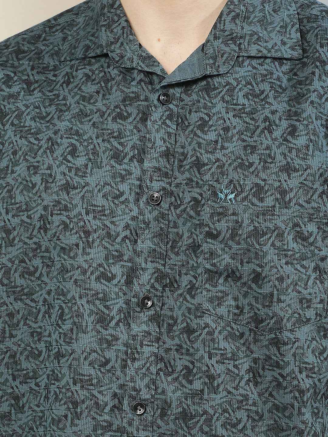 Green Floral Print Shirt