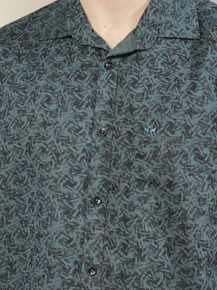 Green Floral Print Shirt