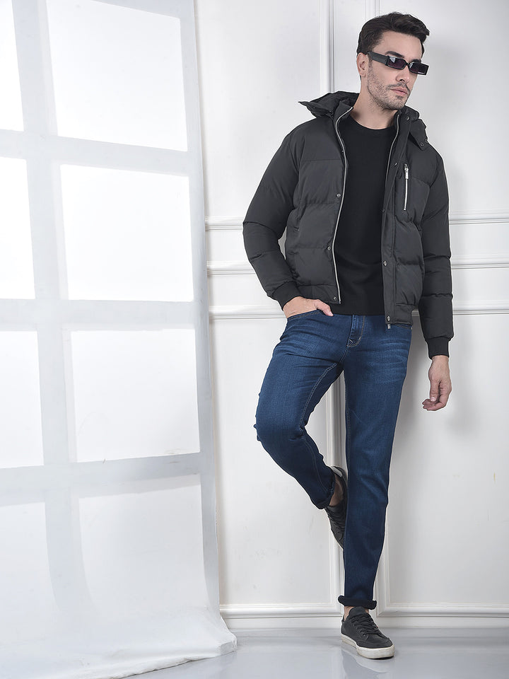 Black Hooded Padded Jacket