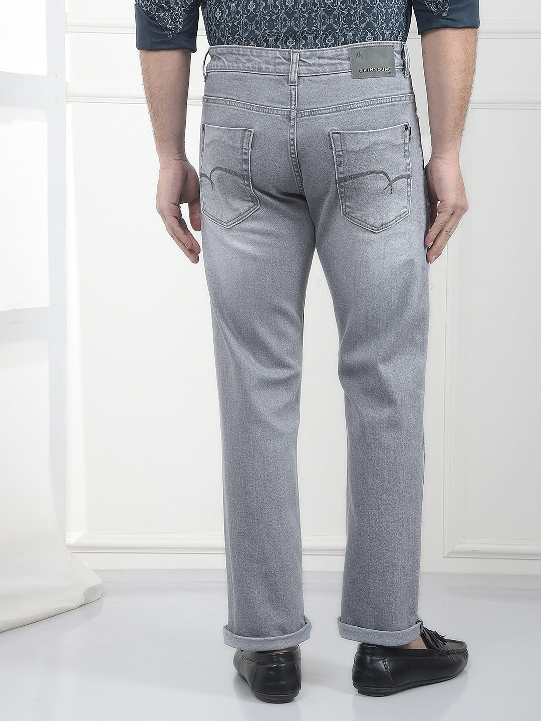 Urban Grey Stretch Straight Jeans