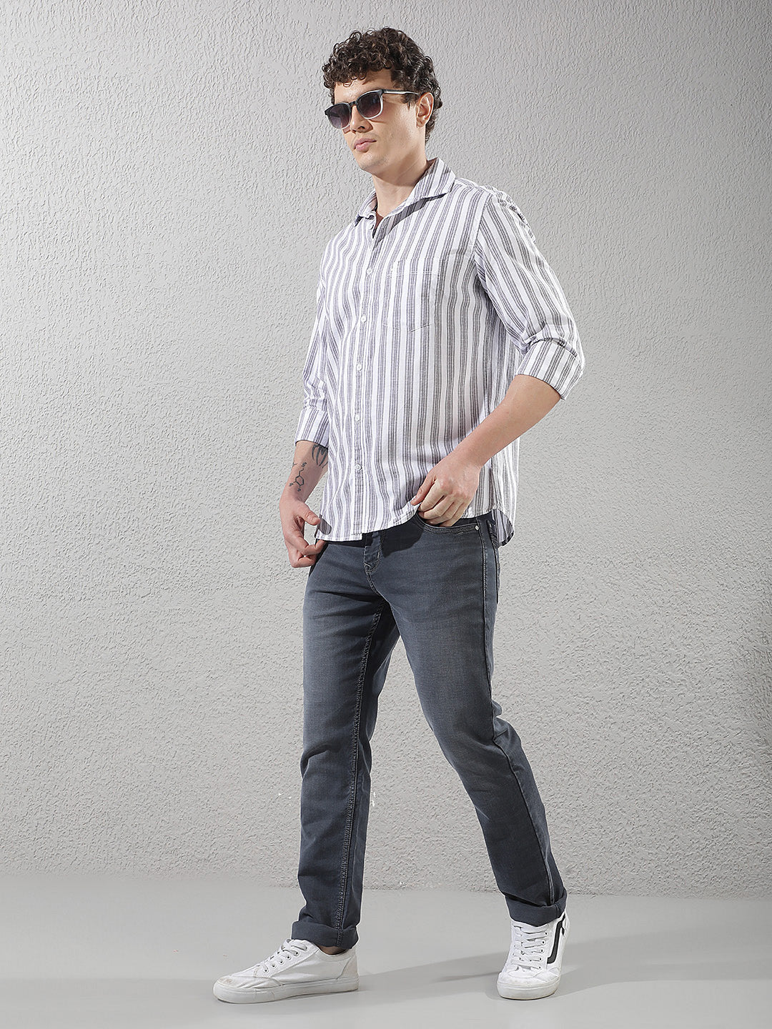 Tailored Ash Grey Straight Jeans