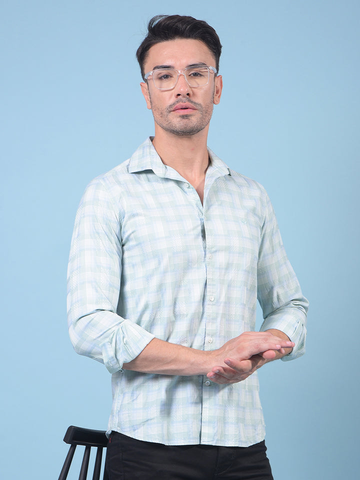 Green Checked 100% Cotton Shirt
