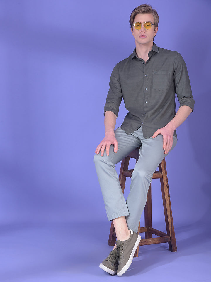 Quest Moss Olive Textured Shirt