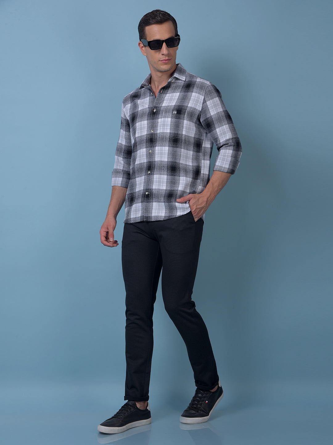 Black Checked 100% Cotton Shirt