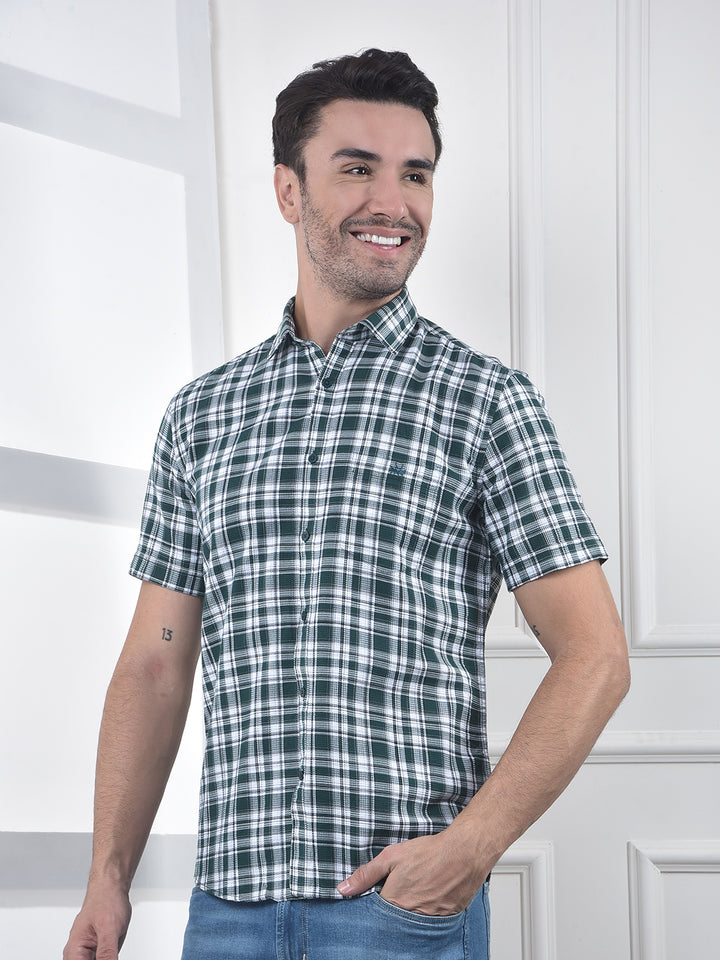 Green Checked 100% Cotton Shirt