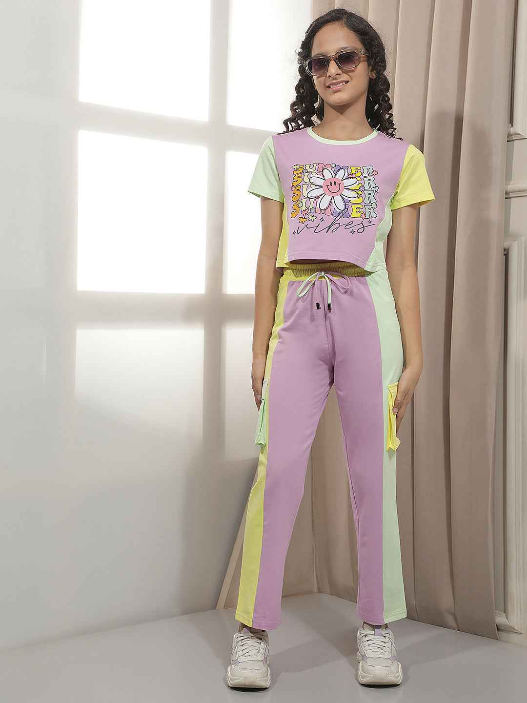 Purple Colorblocked Trackpants