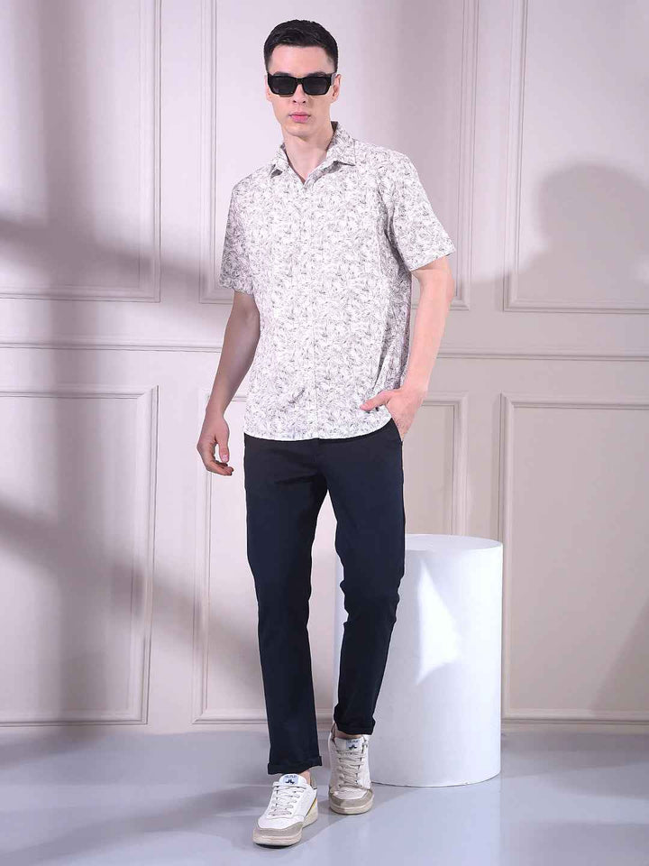 Grey Floral Print Shirt