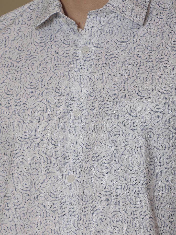 Refined Pacific Blue Printed Shirt