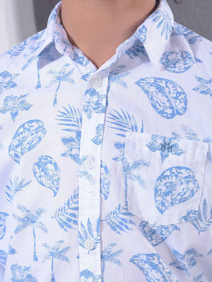Blue Floral Print Shirt