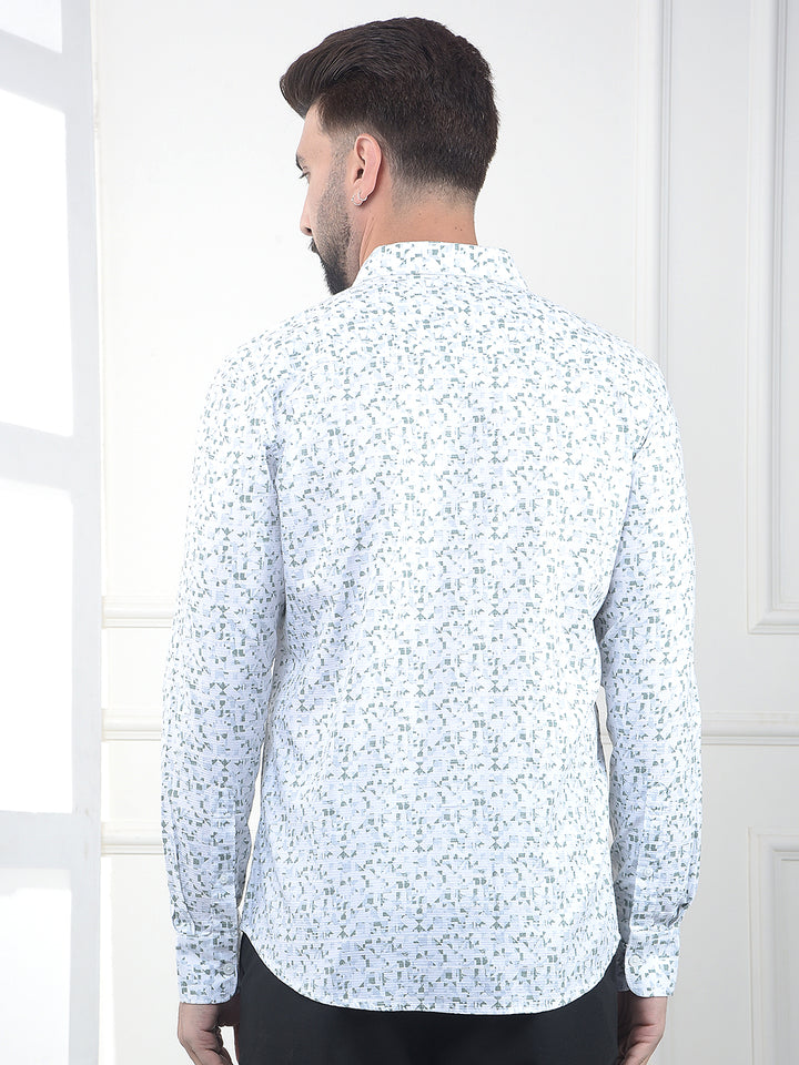 White Printed 100% Cotton Shirt