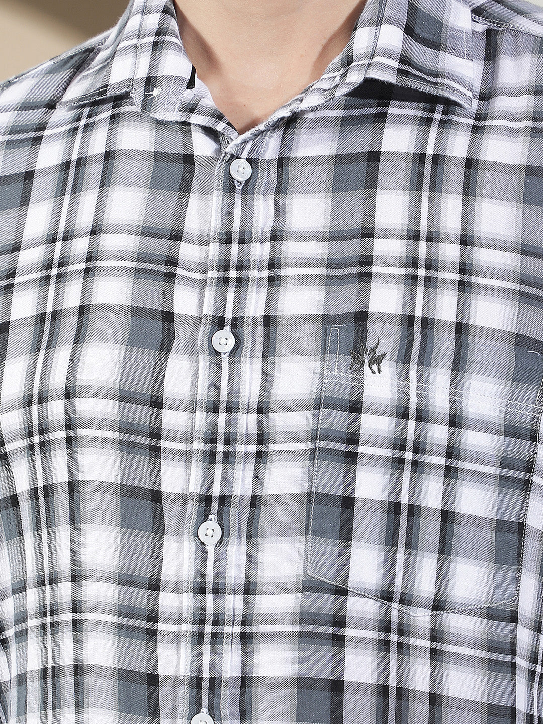 Grey Checked 100% Cotton Shirt