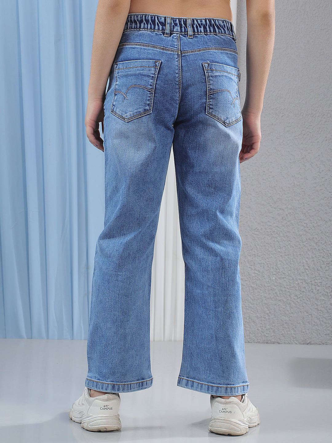 Blue Straight Stretchable Jeans
