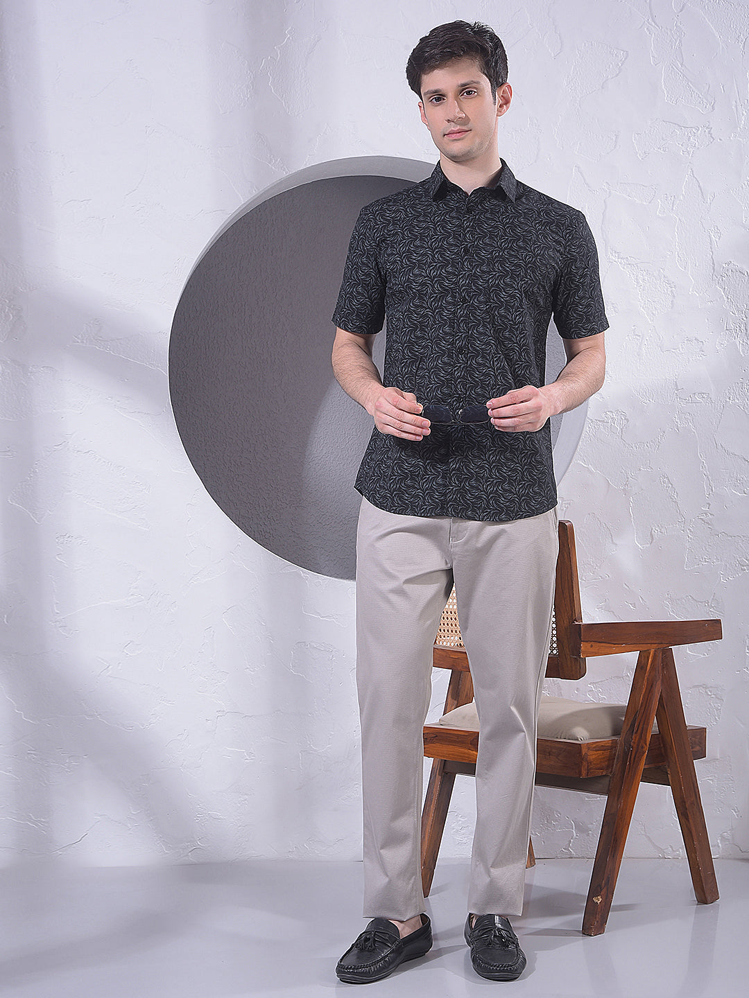 Sleek Black Printed Shirt