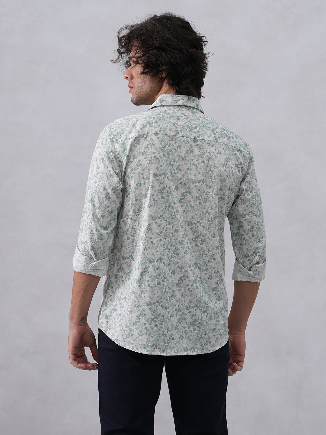 Green Floral Print Shirt