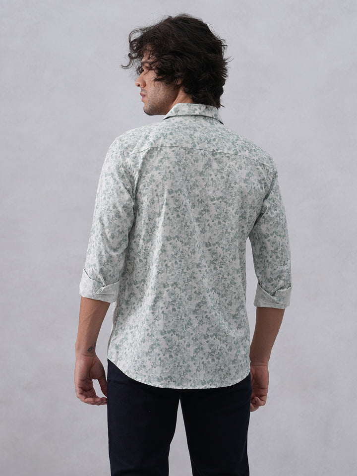 Green Floral Print Shirt