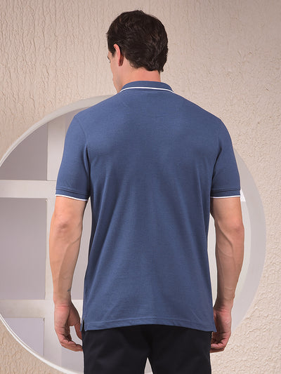 Blue Polo Neck T-Shirt