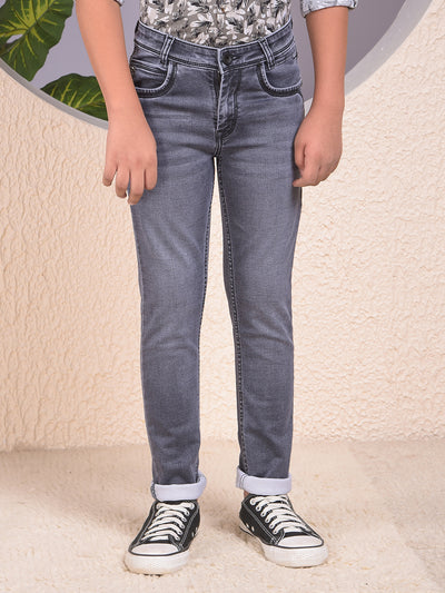 Modish Dark Wash Slim Fit Grey Jeans