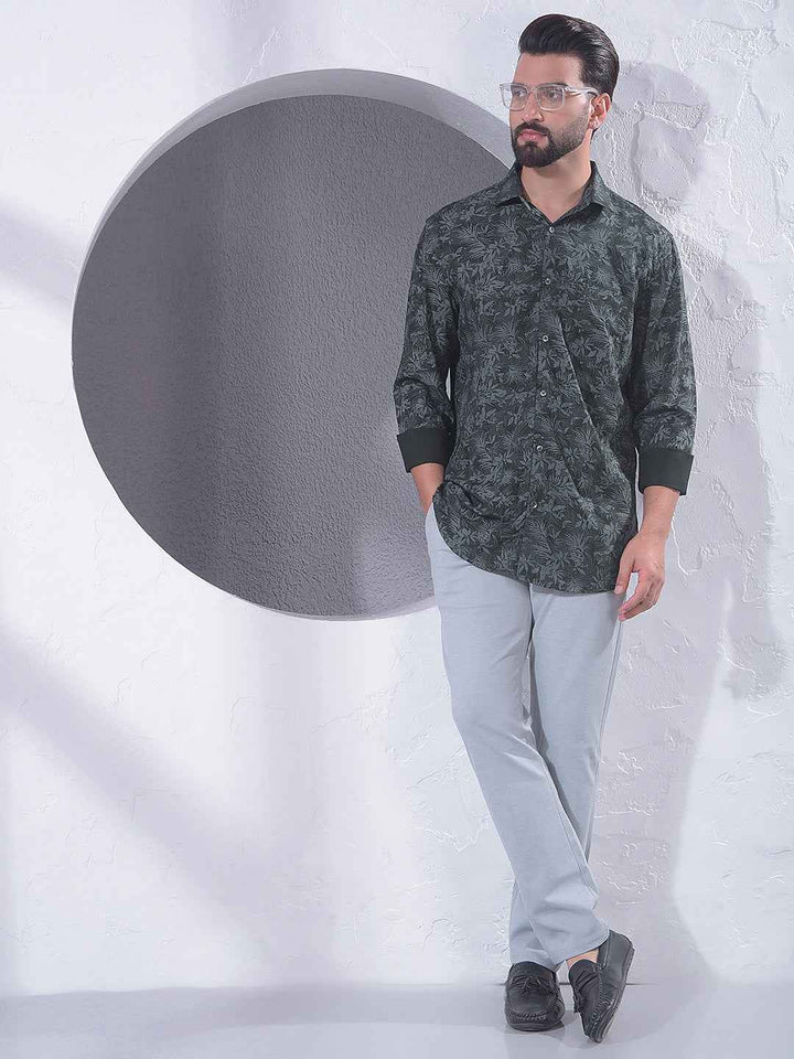 Green Floral Print Shirt