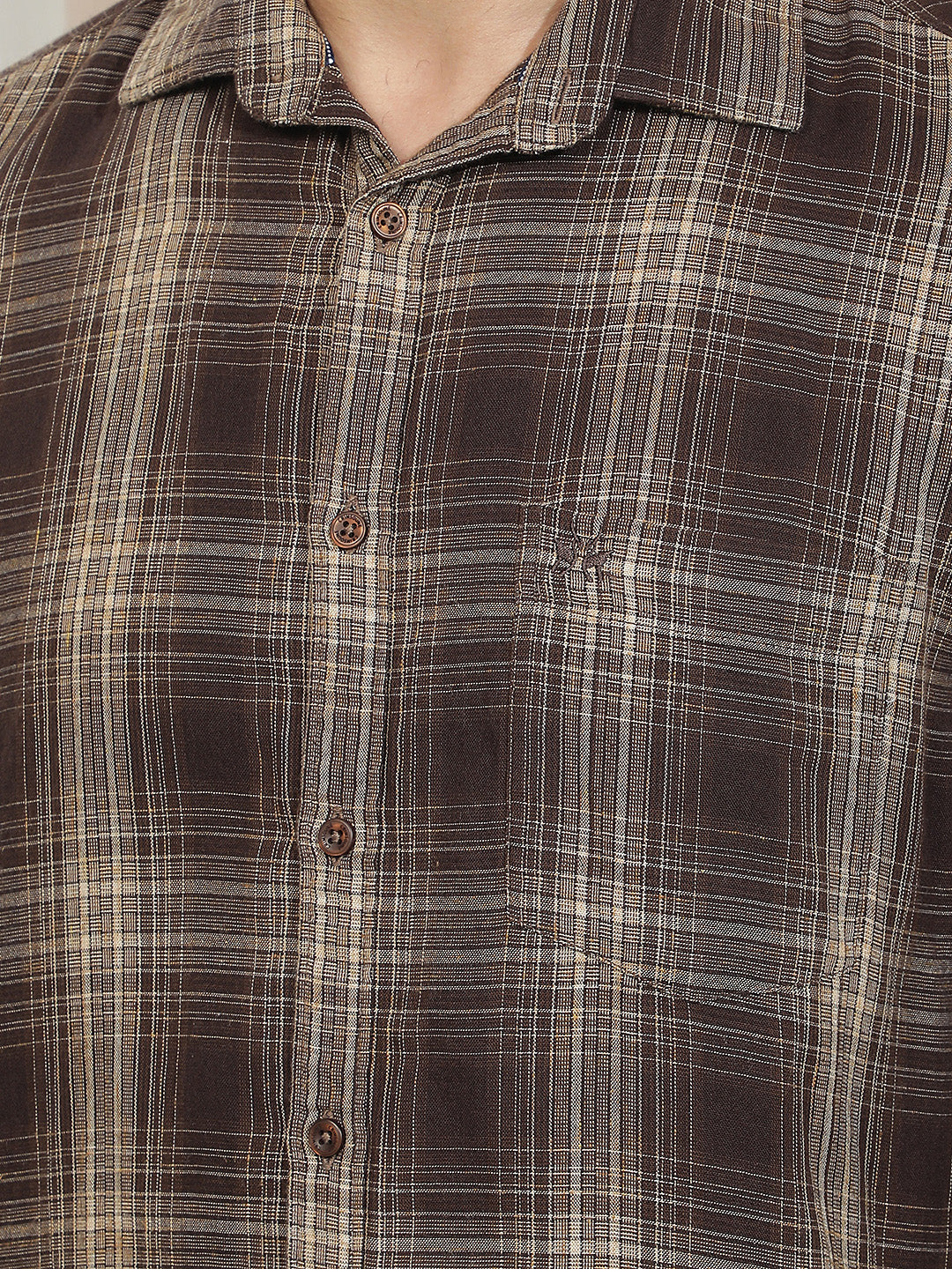 Dark Brown Checked Shirt