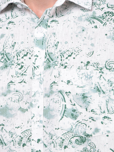 Sleek Silhouette Green Printed Shirt