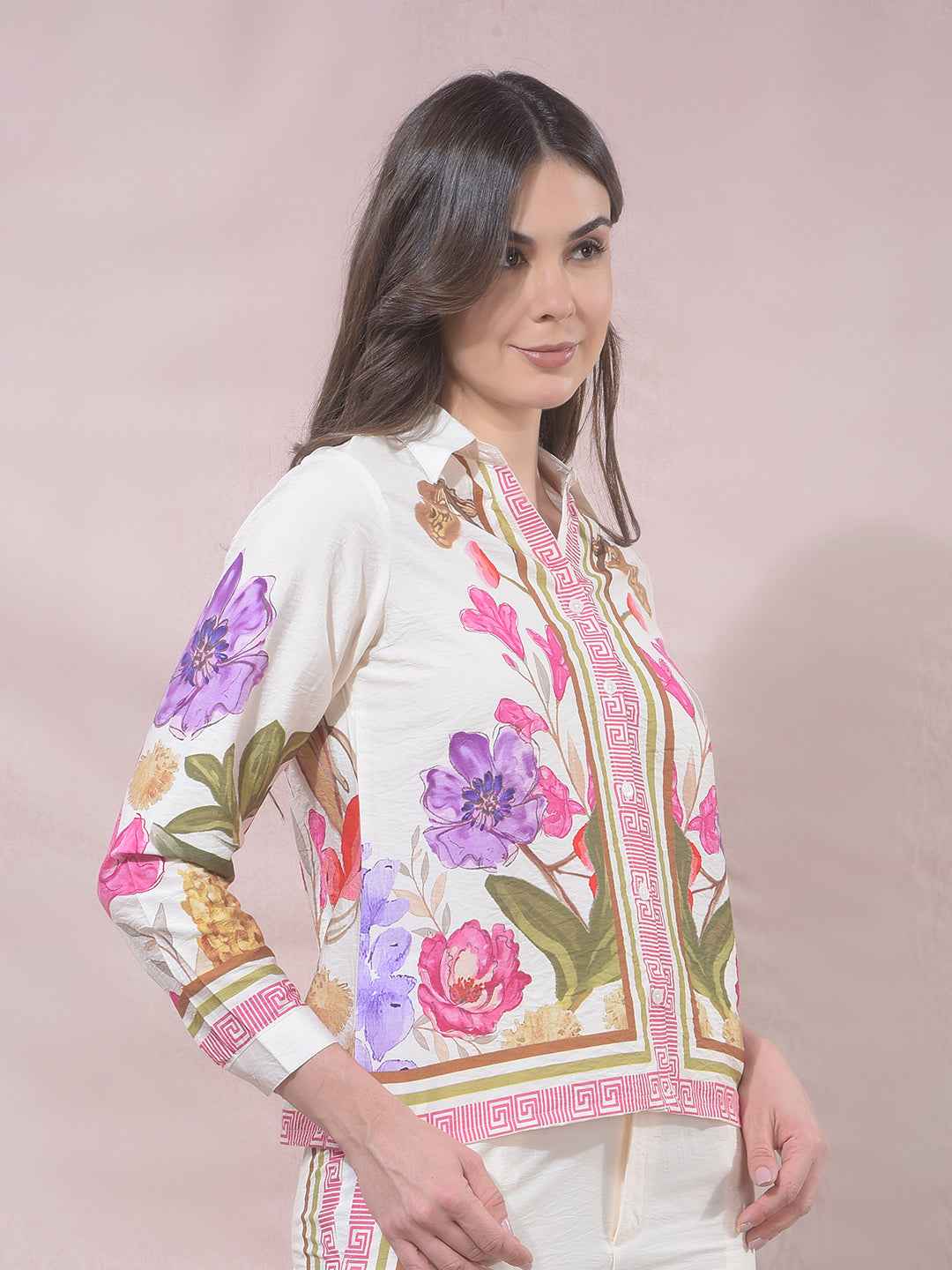 Multi-Color Floral Print Shirt
