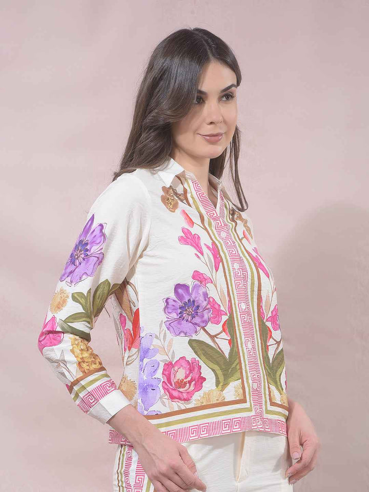 Multi-Color Floral Print Shirt