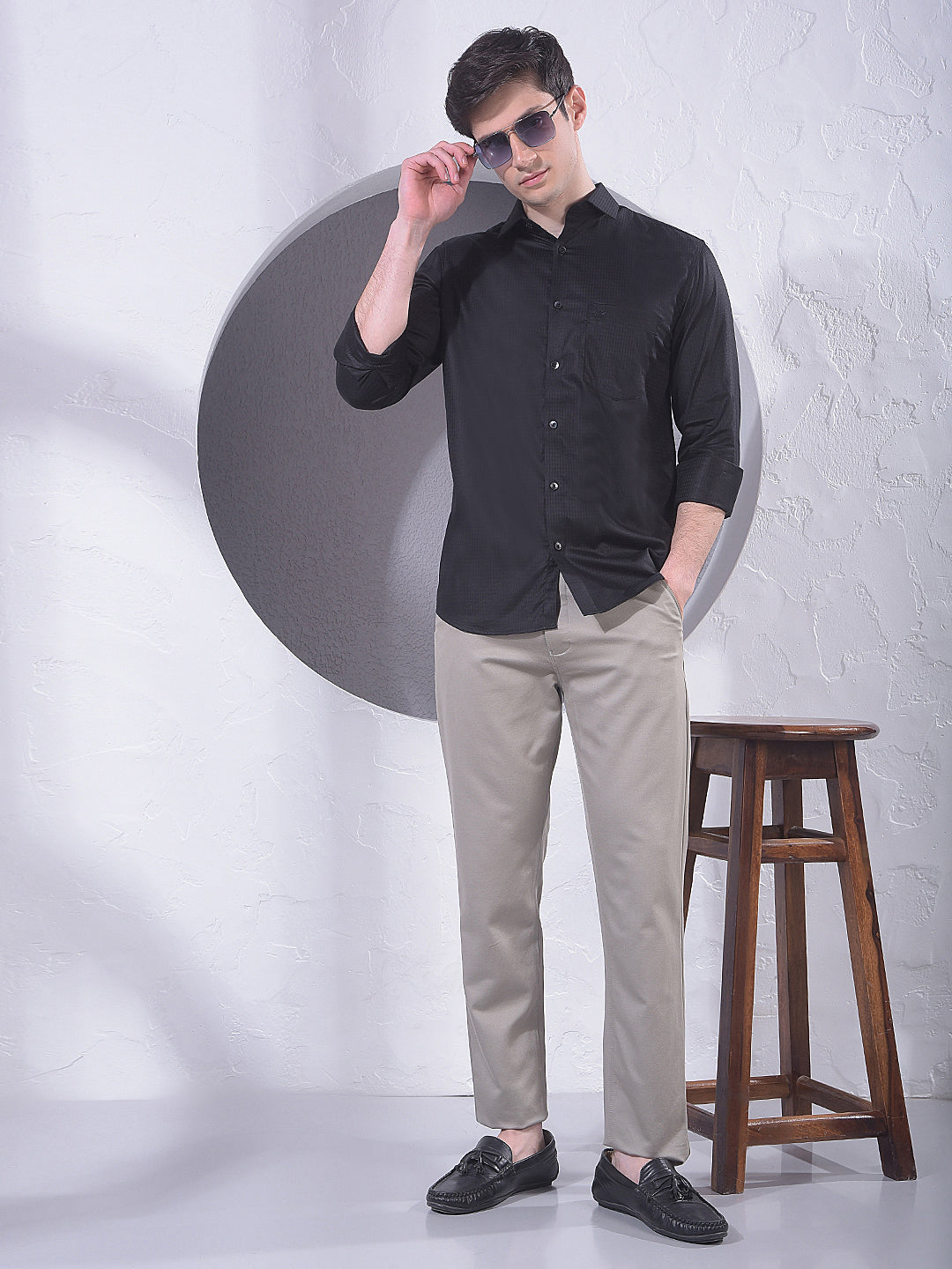 Sleek Black Casual Shirt