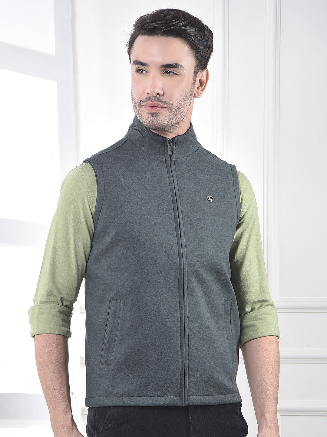 Green Sleeveless Puffer Jacket