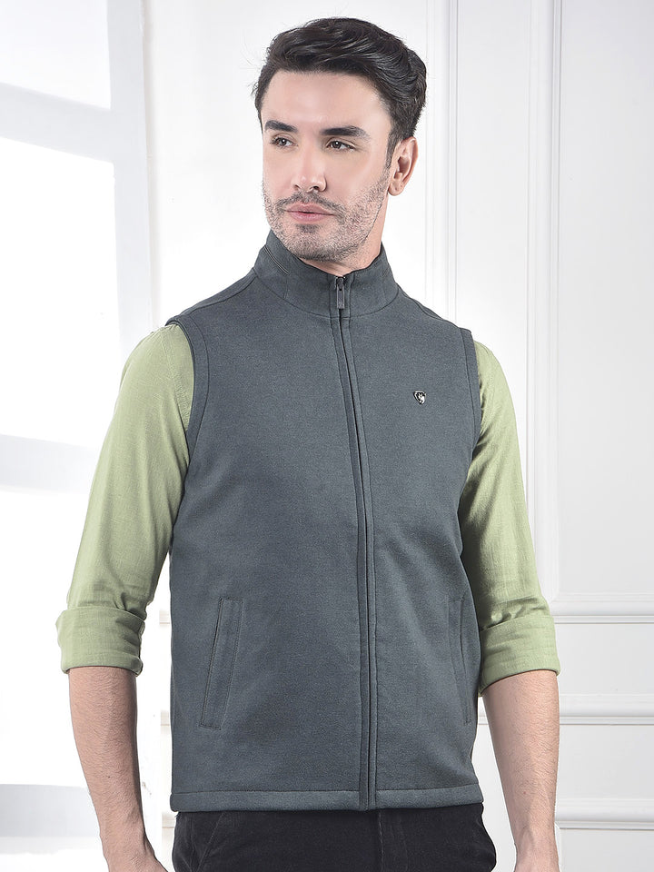 Green Sleeveless Puffer Jacket