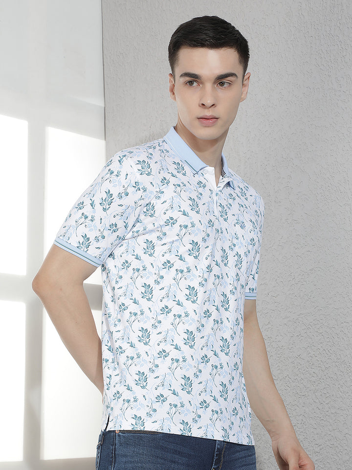 Blue Floral Print T-Shirt