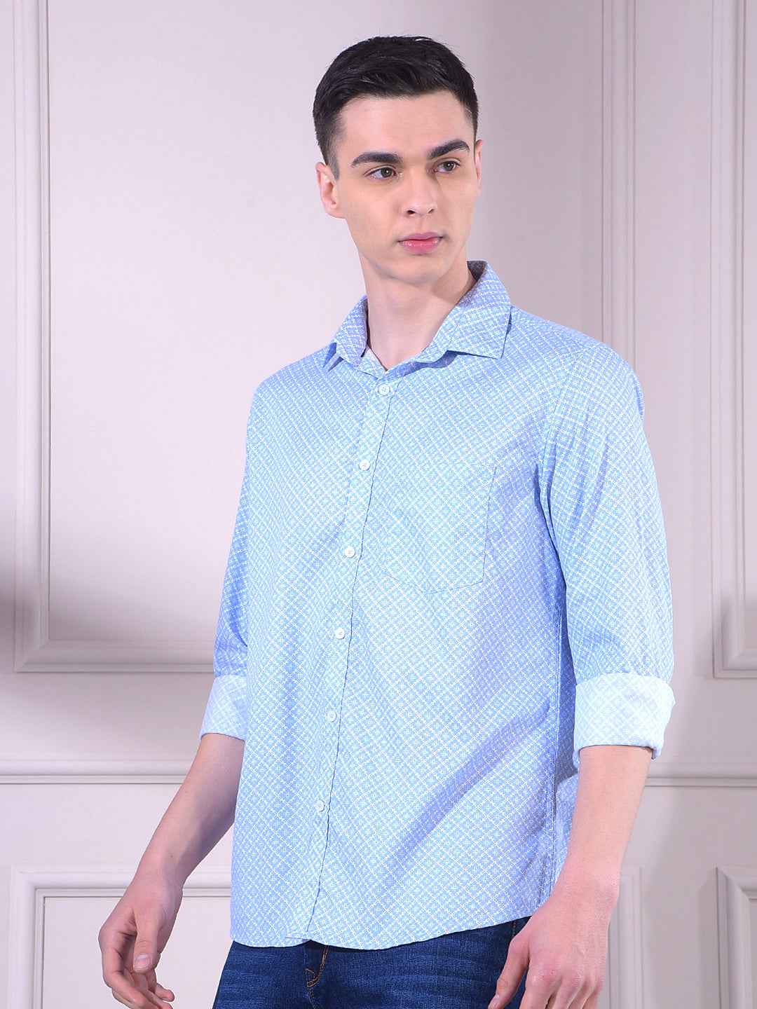 Blue Printed Shirt