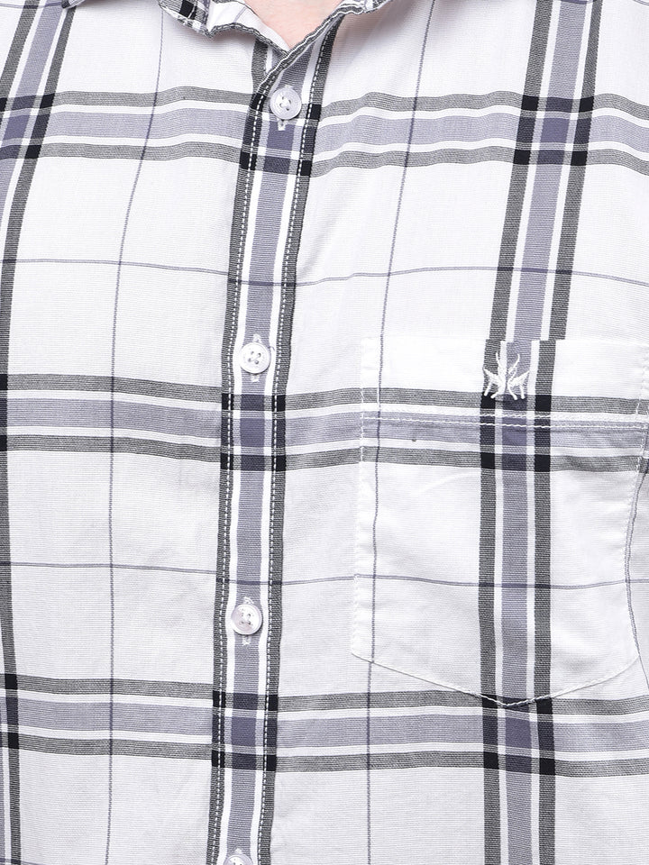 White Checked 100% Cotton Shirt