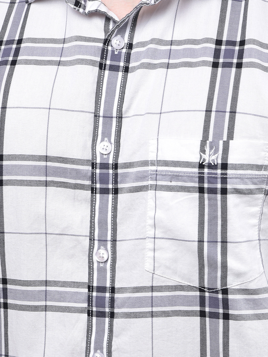 White Checked 100% Cotton Shirt