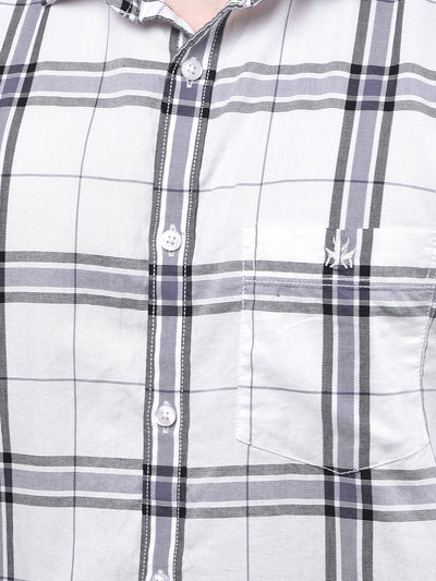 White Checked 100% Cotton Shirt
