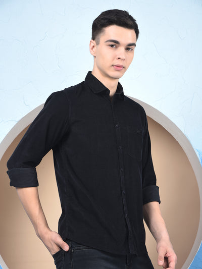 Black 100% Cotton Corduroy Shirt
