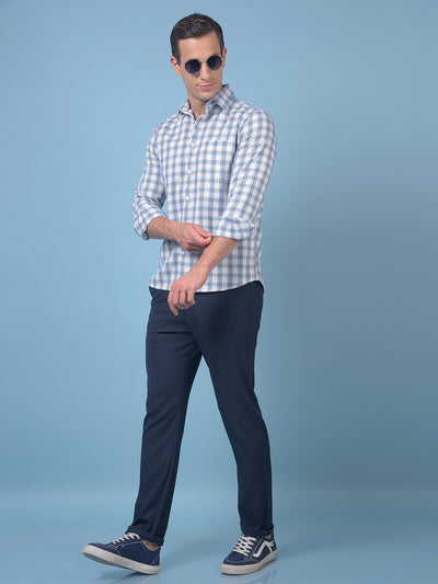 Blue Checked 100% Cotton Shirt