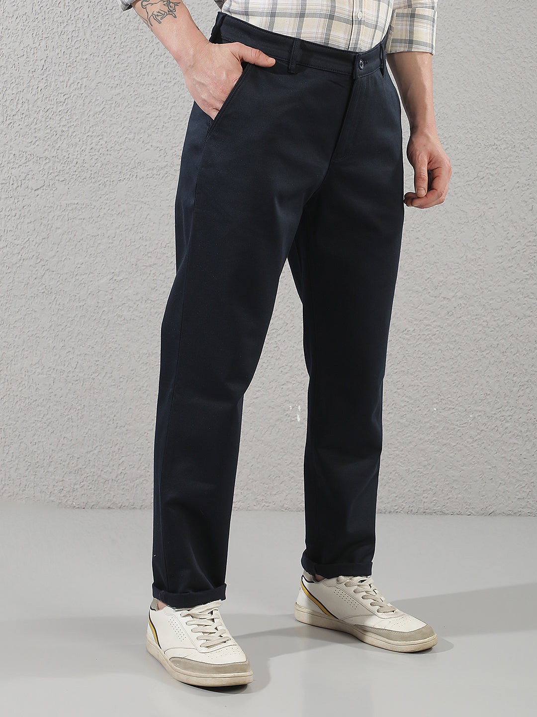 Navy Blue Chino Trousers