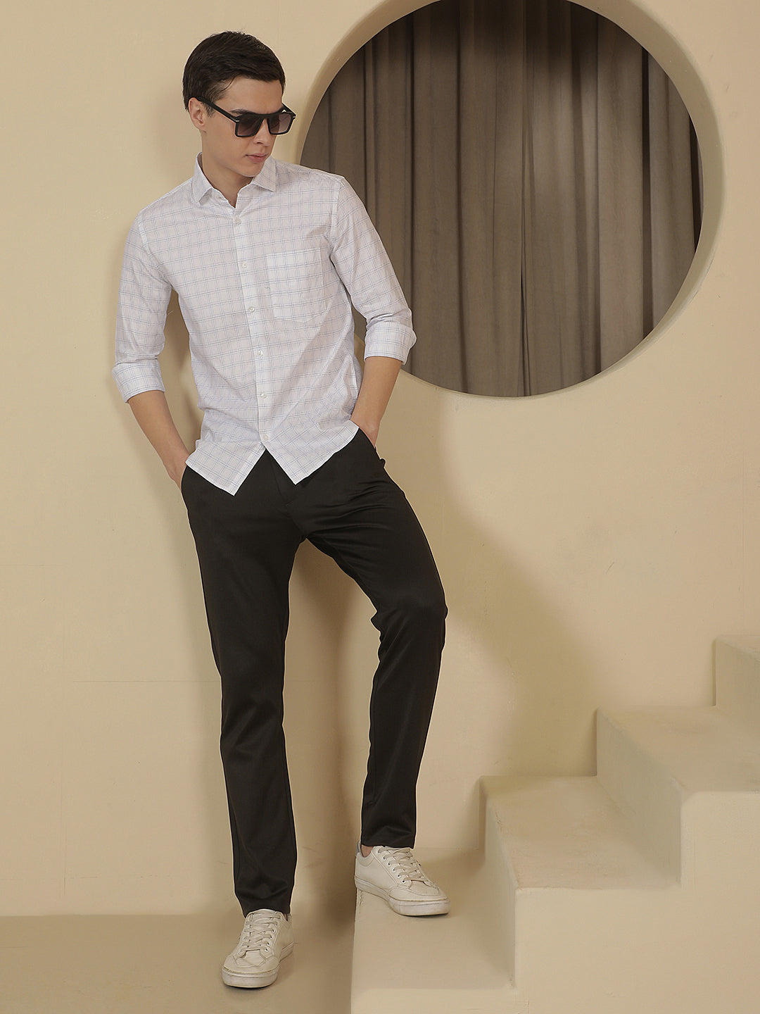 Blue Checked 100% Cotton Shirt
