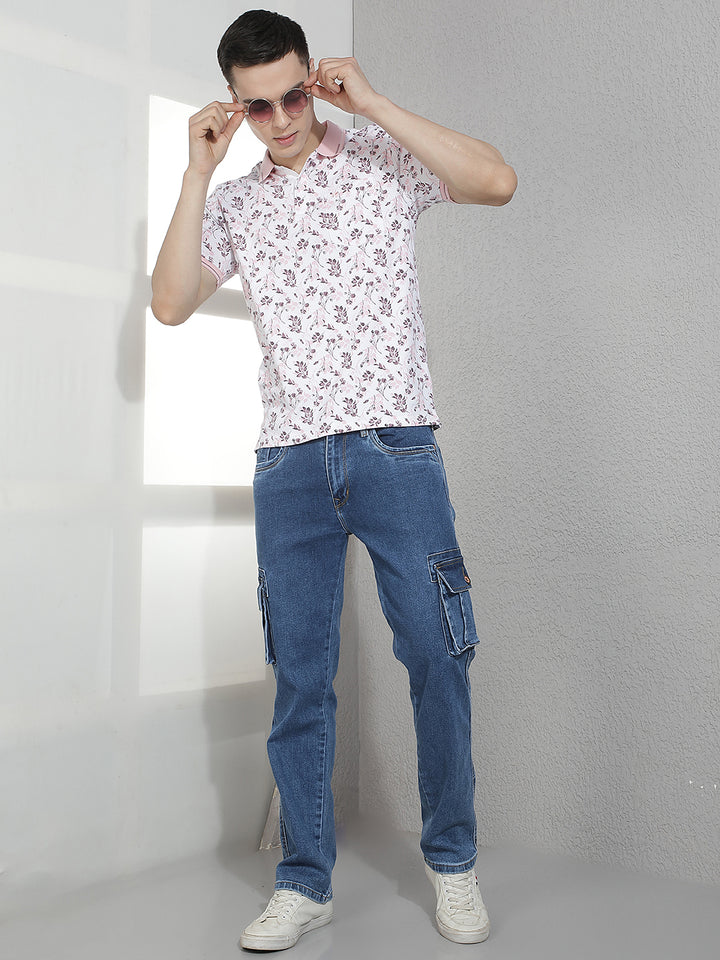 Peach Floral Print T-Shirt