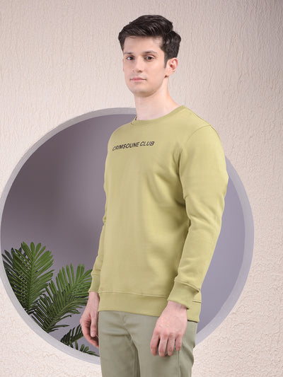 Urban Style Olive Sweatshirt with Brand Logo