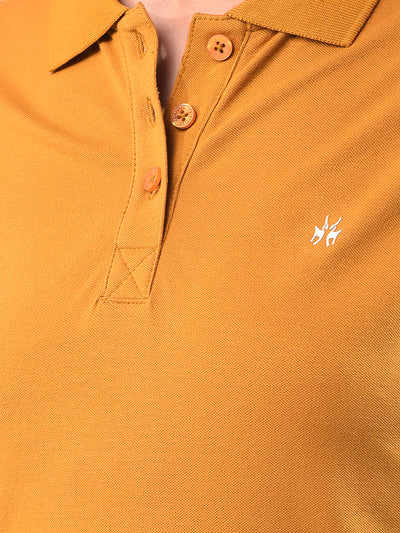 Mustard T-shirt-Women T-shirts-Crimsoune Club