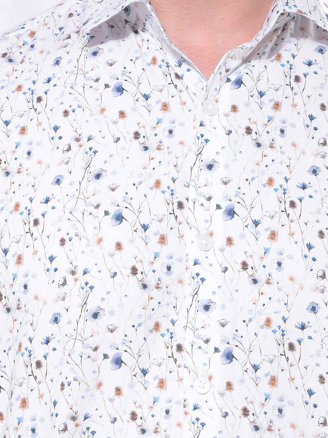 Multi-Color Floral Print 100% Cotton Shirt