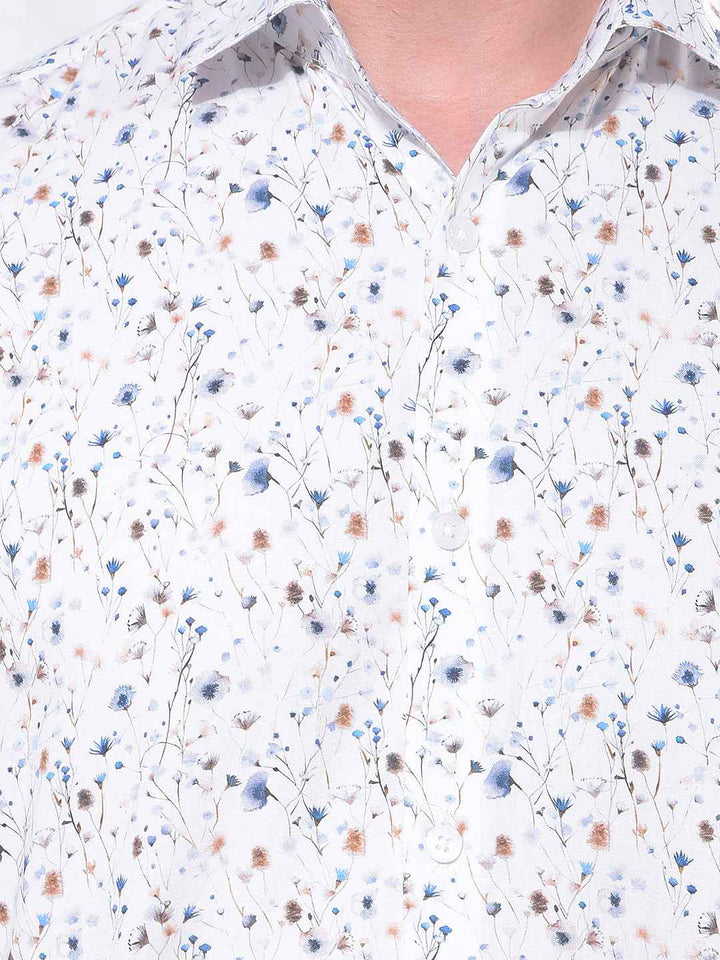 Multi-Color Floral Print 100% Cotton Shirt