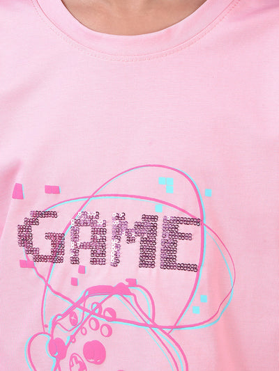 Pink Graphic Print T-Shirt