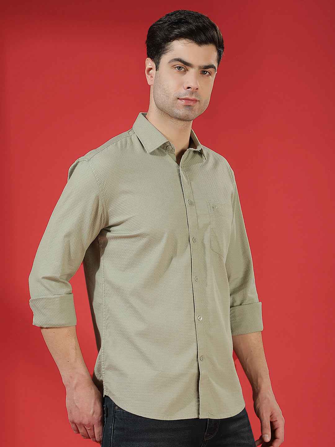 Green Micro Texture Shirt