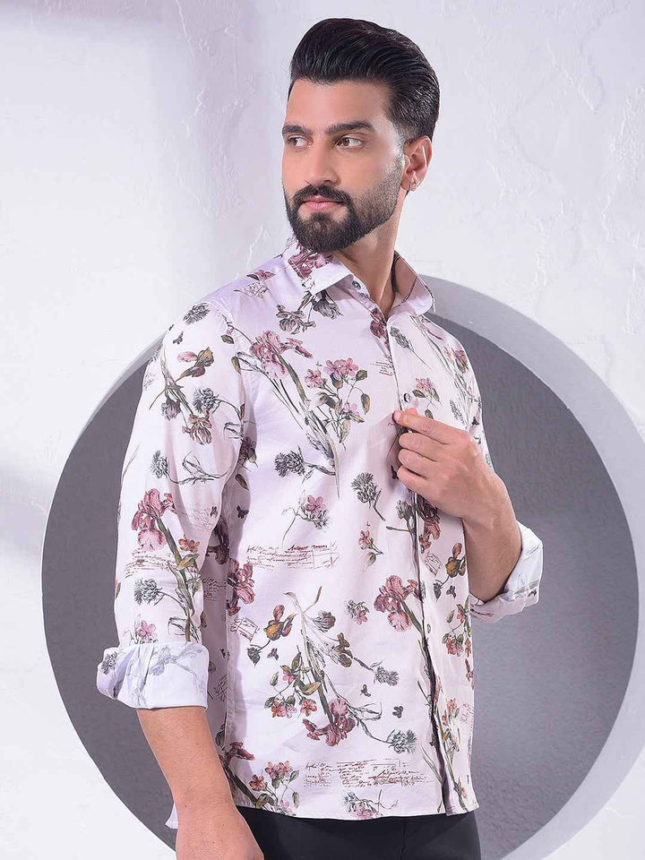 Brown Floral Print Shirt