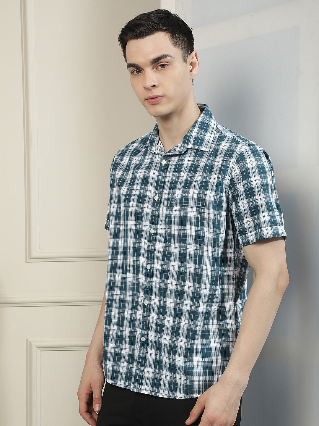 Blue Checked 100% Cotton Shirt