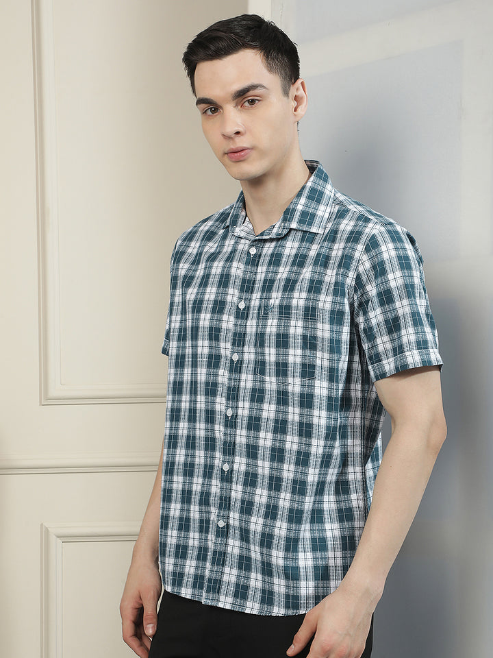 Blue Checked 100% Cotton Shirt